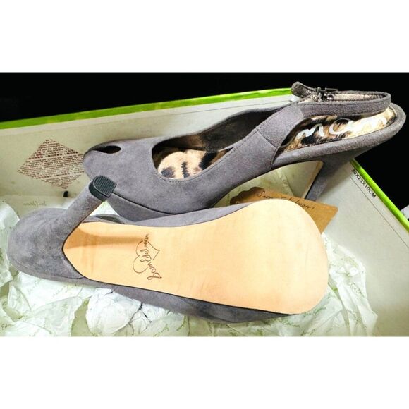 Sam Edelman Novato Suede Platform Heels‎ With Peep Toe Gray Size 8.5 - Picture 5 of 15
